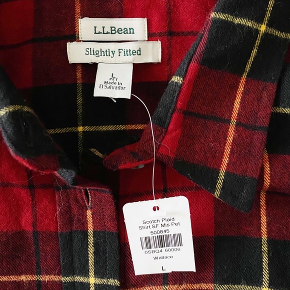 Land’s End Scotch Plaid Slightly Fitted Flannel - Picture 2 of 3